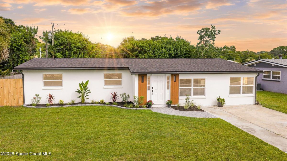 Renovated white block home at 2829 Matthew Drive, Rockledge